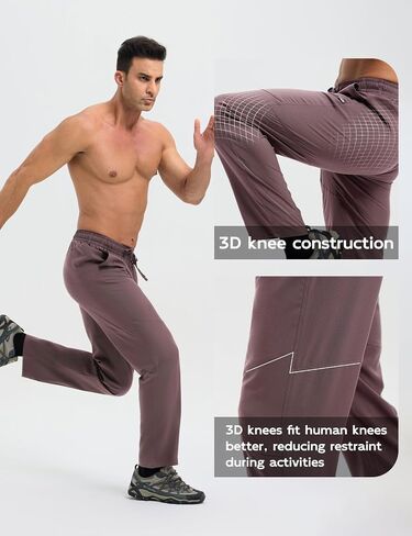 baleaf Men's Hiking Pants Ripstop Water Resistant Cargo Quick Dry Travel Elastic Waist with Zip Pockets UPF 50+ Work in Saudi Arabia