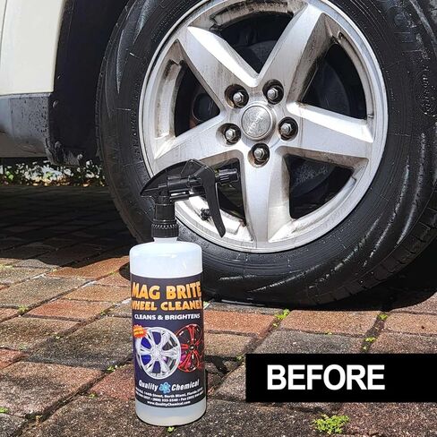 جودة الجودة Mag Mag Brite/Acid Wheel و Rim Cleaner/Wheel and Tyre Cleaner - تم صياغتها لإزالة غبار الفرامل بأمان وأفلام الطرق الثقيلة - أفضل منظف عجلة السيارة للنظافة - 128 أوقية (حزمة 2) in Kuwait