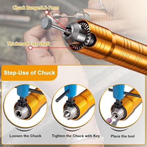 DZQ Flex Shaft Rotary Tool 1000W Hanging Grinding Machine 6.5mm Rotary Carver with 3-Jaw Chuck& Stepless Speed Foot Pedal 30000RPM with Rotating Bur Holder for Carving, Buffing(w/ 77pcs Accs) in Kuwait
