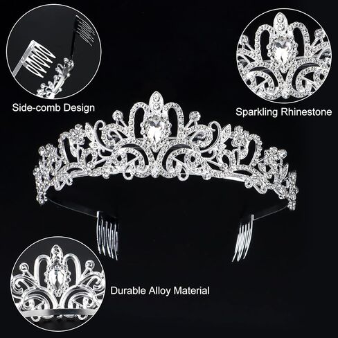 Bride Sash & Silver Crown & Wedding Veil Set for Bride to Be Gifts, Rhinestones Crown and Pearl Sash and Bridal Veil for Wedding Bachelorette Party Favors Bridal Shower Decorations in Saudi Arabia
