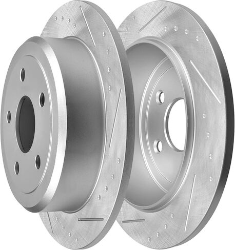[SCITOO Brake Rotors Kits] -(2) Front Drilled Slotted Brake Rotors for 04-05 for Buick Rainier,02-05 for Chevy Trailblazer,02-05 for GMC Envoy,04-08 for Isuzu Ascender,02-04 for Oldsmobile Bravada in Saudi Arabia