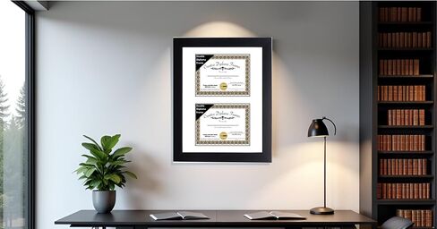 Creative Picture Frames 7x9 inch Classic Black Double Diploma Frame with Black Mat and Installed Wall Hanger in Saudi Arabia