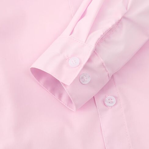 Spring&Gege Boys Long Sleeve Dress Shirts Stretch Wrinkle Free Formal Uniform Solid in Saudi Arabia