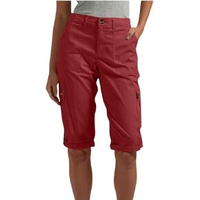 Linen Womens Cargo Pants Casual High Waisted Straight Leg Knee Length Shorts Beach Lounge Shorts with Pockets Streetwear Stretchy Lightweight Comfy Cargo Pants Solid Skinny Cute Outdoor Clothes 2025 in Kuwait