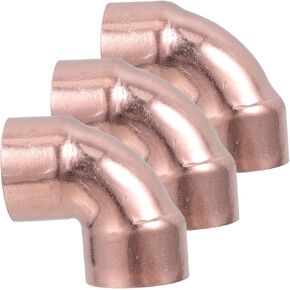 Ciieeo Sturdy Copper Elbow Fittings 3 Pack 1 Inch Id 90 Degree Short Radius Leak Proof for Hvac Systems in Kuwait