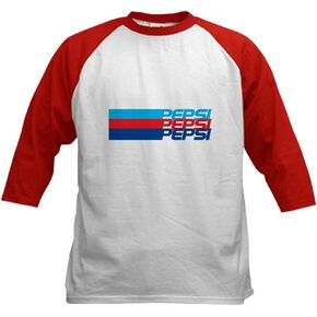 CafePress Pepsi Striped Kids Baseball T Shirt Kids Cotton Baseball Jersey, 3/4 Raglan Sleeve Shirt in Saudi Arabia