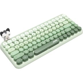 FELICON 308i Wireless Bluetooth Keyboard, Retro Typewriter Design with Gradient Colorful Round Keycaps and Cute Magnetic Cat Doll, 84 Keys, Multi Device Keyboard for iPad/Laptop/PC/Win/Mac(Green) in Kuwait