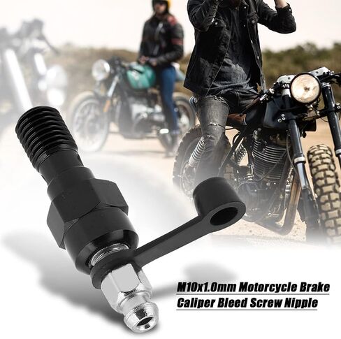 M10x1.0mm Motorcycle Brake Banjo Bleed Screw Nipple with Dust Cap for Air Locks Universal Caliper Bleeder Valve Easy Installation (Black) in Saudi Arabia