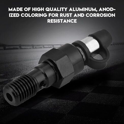 M10x1.0mm Motorcycle Brake Banjo Bleed Screw Nipple with Dust Cap for Air Locks Universal Caliper Bleeder Valve Easy Installation (Black) in Saudi Arabia