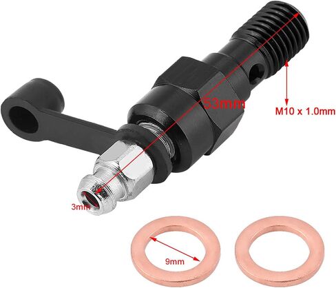 M10x1.0mm Motorcycle Brake Banjo Bleed Screw Nipple with Dust Cap for Air Locks Universal Caliper Bleeder Valve Easy Installation (Black) in Saudi Arabia