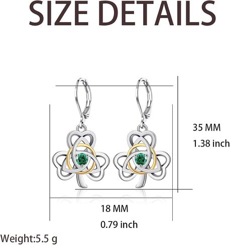 Celtic Earrings for Women Irish Celtic Knot Dangle Earrings Good Luck Irish Trinity Celtic Triquetra Drop Earrings Jewelry for Women in Saudi Arabia