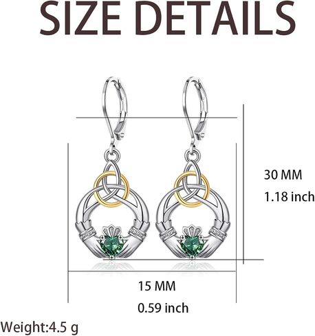 Celtic Earrings for Women Irish Celtic Knot Dangle Earrings Good Luck Irish Trinity Celtic Triquetra Drop Earrings Jewelry for Women in Saudi Arabia