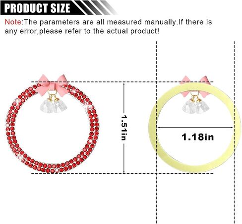 Bling Diamond Car Engine Start Button Button Decoration Ring ، Crystal Rhinestone Push to Start Button Cover Cover Ring with Cute Bow ، Bling Ring Emblem Key Key Starter for Women (Pink) in Saudi Arabia