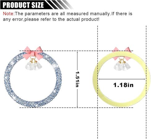 Bling Diamond Car Engine Start Button Button Decoration Ring ، Crystal Rhinestone Push to Start Button Cover Cover Ring with Cute Bow ، Bling Ring Emblem Key Key Starter for Women (Pink) in Saudi Arabia