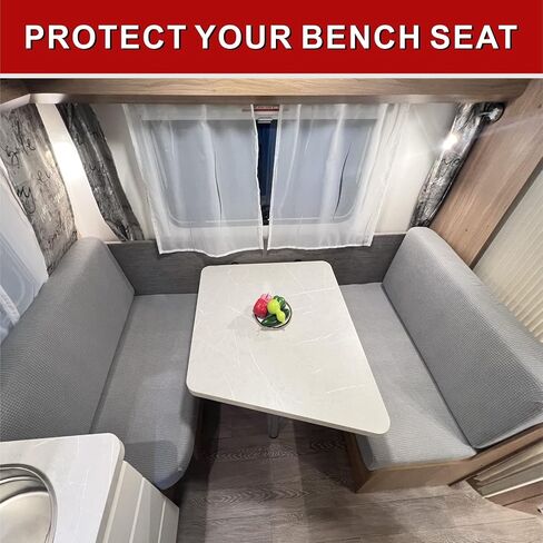 Dulepax RV Dinette Cushion Covers, Replacement Camper Cushions Cover, Grey Stretchable Fabric RV Dinette Seat Covers, Cushion Slipcovers for Trailer Including 2 Backrest Cover & 2 Bench Cover in Saudi Arabia