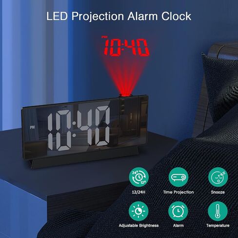 ORIA RGB Digital Alarm Clock, Colorful Digital Clock for Bedroom, 7'' Bedside Clock with Ambient Light, 11 Color Modes, Dual Alarms, Adjustable Brightness, 2 USB Ports, for Home, Office in Saudi Arabia