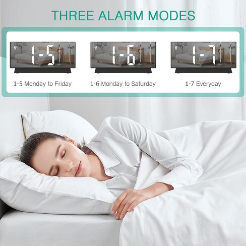ORIA RGB Digital Alarm Clock, Colorful Digital Clock for Bedroom, 7'' Bedside Clock with Ambient Light, 11 Color Modes, Dual Alarms, Adjustable Brightness, 2 USB Ports, for Home, Office in Saudi Arabia
