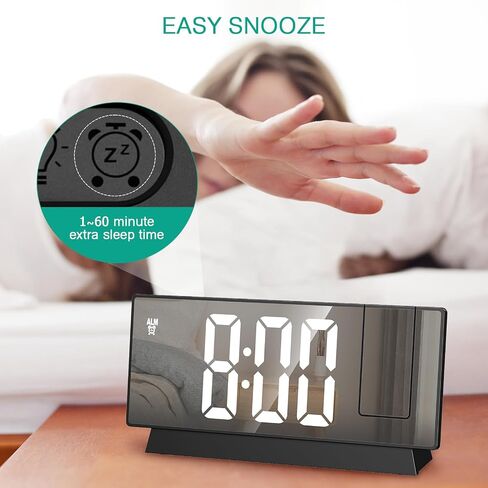 ORIA RGB Digital Alarm Clock, Colorful Digital Clock for Bedroom, 7'' Bedside Clock with Ambient Light, 11 Color Modes, Dual Alarms, Adjustable Brightness, 2 USB Ports, for Home, Office in Saudi Arabia