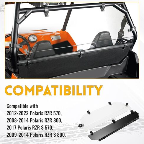 Kuafu الخلفية الزجاجية واللوحة الخلفية متوافقة مع 2008-2022 Polaris RZR 570/800 RZR S 570/800 in Saudi Arabia