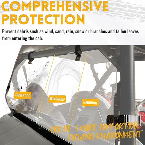 Kuafu الخلفية الزجاجية واللوحة الخلفية متوافقة مع 2008-2022 Polaris RZR 570/800 RZR S 570/800 in Saudi Arabia