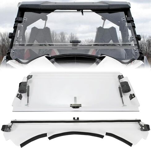 Kuafu 2-in-1 Flip Windshield متوافق مع 2013-2018 Can-Am Maverick/ Maverick Max/ Maverick Turbo Max Fold أسفل الزجاج الأمامي المغلق المفتوح in Saudi Arabia