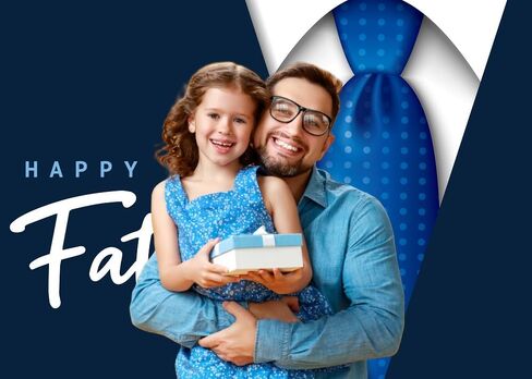 INRUI Happy Fathers Day Background Blue Tie Theme Photo Backdrop Love Dad Holiday Party Decoration Gift Banner Photography Studio Props (7x5FT) in Saudi Arabia