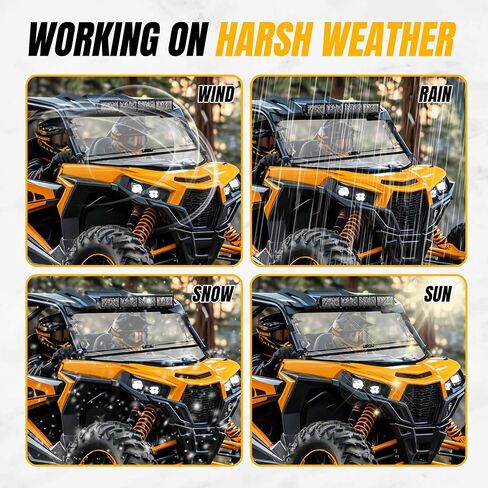 Kuafu 2-in-1 Flip Windshield متوافق مع 2013-2018 Can-Am Maverick/ Maverick Max/ Maverick Turbo Max Fold أسفل الزجاج الأمامي المغلق المفتوح in Saudi Arabia