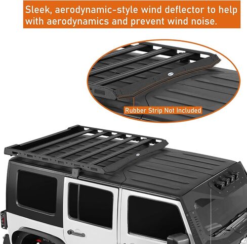 Hooke Road JK Roof Rack Aluminum Crossbars Overland Cargo Carrier for 2007-2018 Jeep Wrangler JK 2/4 Doors (Hard Top Only) in Saudi Arabia