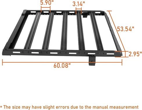 Hooke Road JK Roof Rack Aluminum Crossbars Overland Cargo Carrier for 2007-2018 Jeep Wrangler JK 2/4 Doors (Hard Top Only) in Saudi Arabia
