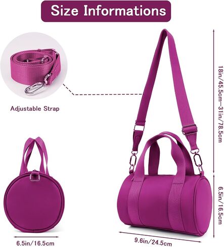 IBEE Small Gym Bag for Women Mini Duffel Bag for Travel Waterproof Workout Crossbody Bags Elastic Fabric Barrel Purse for Sports Fitness Yoga Cute Lightweight in Saudi Arabia