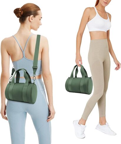 حقيبة صالة ألعاب رياضية صغيرة للنساء لنساء حقيبة من القماش الخشن للسفر مقاطع ماء ، حقائب كروس مرن ، مرنة ، محفظة برميل للرياضة اللياقة البدنية لليوغا لطيف الوزن in Kuwait