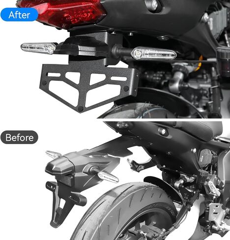 MT09 FZ09 Fender Eliminator Kit 21-23, License Plate Holder Bracket Tail Tidy with OEM and Aftermarket Turn Signals for Yamaha MT-09 FZ-09 2021 2022 2023 Accessories in Saudi Arabia