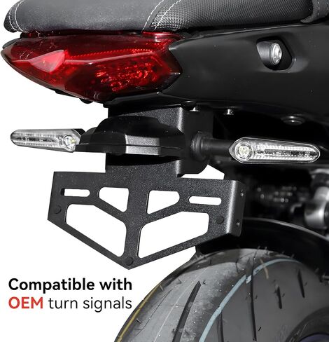MT09 FZ09 Fender Eliminator Kit 21-23, License Plate Holder Bracket Tail Tidy with OEM and Aftermarket Turn Signals for Yamaha MT-09 FZ-09 2021 2022 2023 Accessories in Saudi Arabia