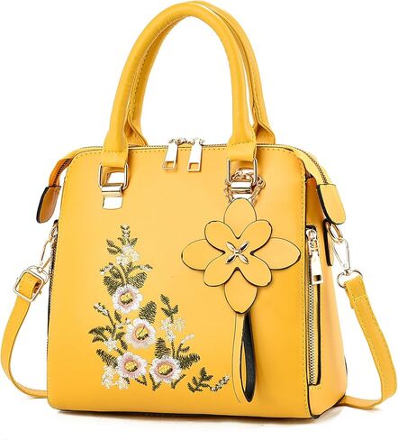 Women Embroidered Satchel Top Handle Purses and Handbag Lightweight Totes Crossbody Shoulderbag for Lady in Saudi Arabia