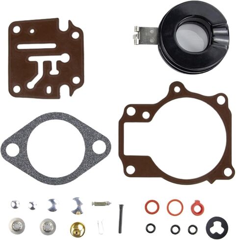 Carburetor Repair Kit with Float Replacement Compatible 396701 392061 398729 18 20 25 28 30 35 40 45 48 50 55 60 65 70 75HP Universal in Kuwait