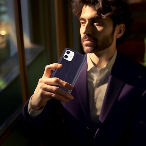 حافظة محفظة MONASAY متوافقة مع iPhone 11، 6.1 بوصة، [يتضمن واقي شاشة زجاجي] [حجب RFID] غطاء هاتف خلوي من الجلد قابل للطي مع حامل بطاقة الائتمان، قرمزي in Kuwait