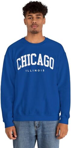 Chicago Illinois Adult Unisex Crewneck Sweatshirt in Saudi Arabia