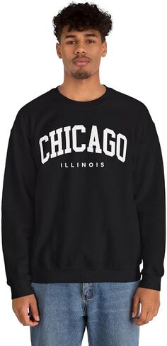 Chicago Illinois Adult Unisex Crewneck Sweatshirt in Saudi Arabia