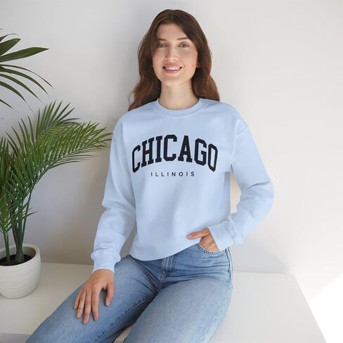 Chicago Illinois Adult Unisex Crewneck Sweatshirt in Saudi Arabia