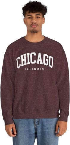 Chicago Illinois Adult Unisex Crewneck Sweatshirt in Saudi Arabia