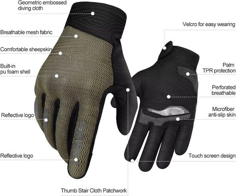 INBIKE Breathable Mesh Motorcycle Gloves for Men/Women, Shell Protection, Reflective, TPR Palm Sliders, Touchscreen Motorbike Gloves for ATV BMX MTB Riding in Saudi Arabia