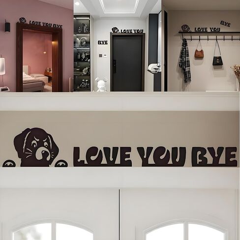 Love You Bye Wood Signs Wall Decor 30",Home Decor with Cats Cute Signs,Modern Entryway Hallway Wall Boho Art Decorations Express Love and Warm Family Door Decor Sign in Saudi Arabia