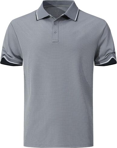 Men's Breathable Active Polo Shirts for Golf Quickly-Dry Performance Casual Wear Short Sleeve Tee in Saudi Arabia