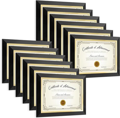 8.5 x 11 Diploma Certificate Frame with Gold Rim, Degree Document Picture Frame for Wall and Tabletop Display - Award Graduation, Black, 2 Pack in Saudi Arabia