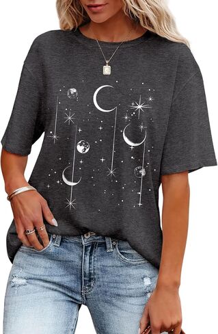 Oversized Tshirts for Women Flower Graphic Tees Short Sleeve Shirts 2025 Summer Casual Loose Fit Beach Tops in Saudi Arabia
