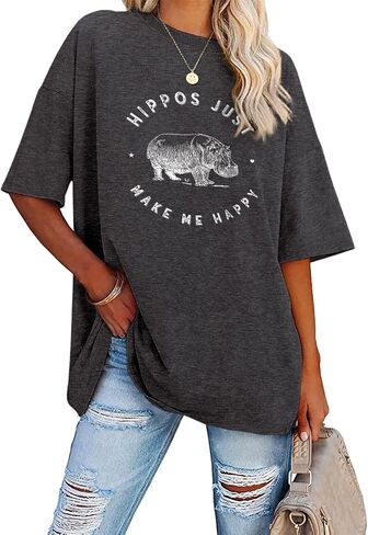 Oversized Tshirts for Women Flower Graphic Tees Short Sleeve Shirts 2025 Summer Casual Loose Fit Beach Tops in Saudi Arabia
