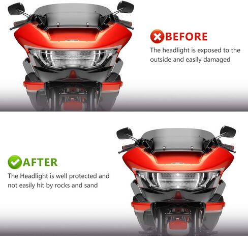 غطاء العدسة الأمامية ، واقي المصباح الأمامي لهارلي ديفيدسون CVO Road Glide Fltrxse 2023-2024 & ST 2024 ، غطاء واقٍ مقاوم للمصباح الأمامي المضاد للماء (بني غامق) in Saudi Arabia