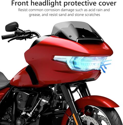 غطاء العدسة الأمامية ، واقي المصباح الأمامي لهارلي ديفيدسون CVO Road Glide Fltrxse 2023-2024 & ST 2024 ، غطاء واقٍ مقاوم للمصباح الأمامي المضاد للماء (بني غامق) in Saudi Arabia