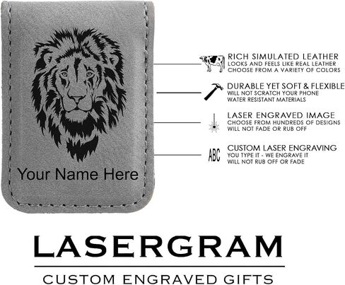 LaserGram Slim Magnetic Money Clip, Keep Calm and Play Poker, Personalized Engraving Included (Black with Silver) in Saudi Arabia
