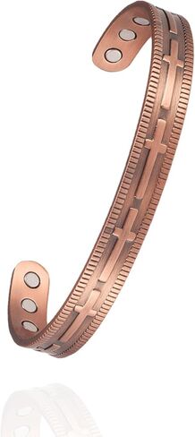 Magnetic Copper Bracelet for Women for Arthritis, Pure Copper Adjustable Bracelets with 3500 Gauss Magnet ((C008SGR)) in Kuwait
